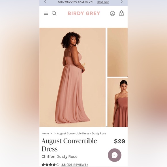 Birdy Grey August Convertible Dress in Dusty Rose - Picture 2 of 4